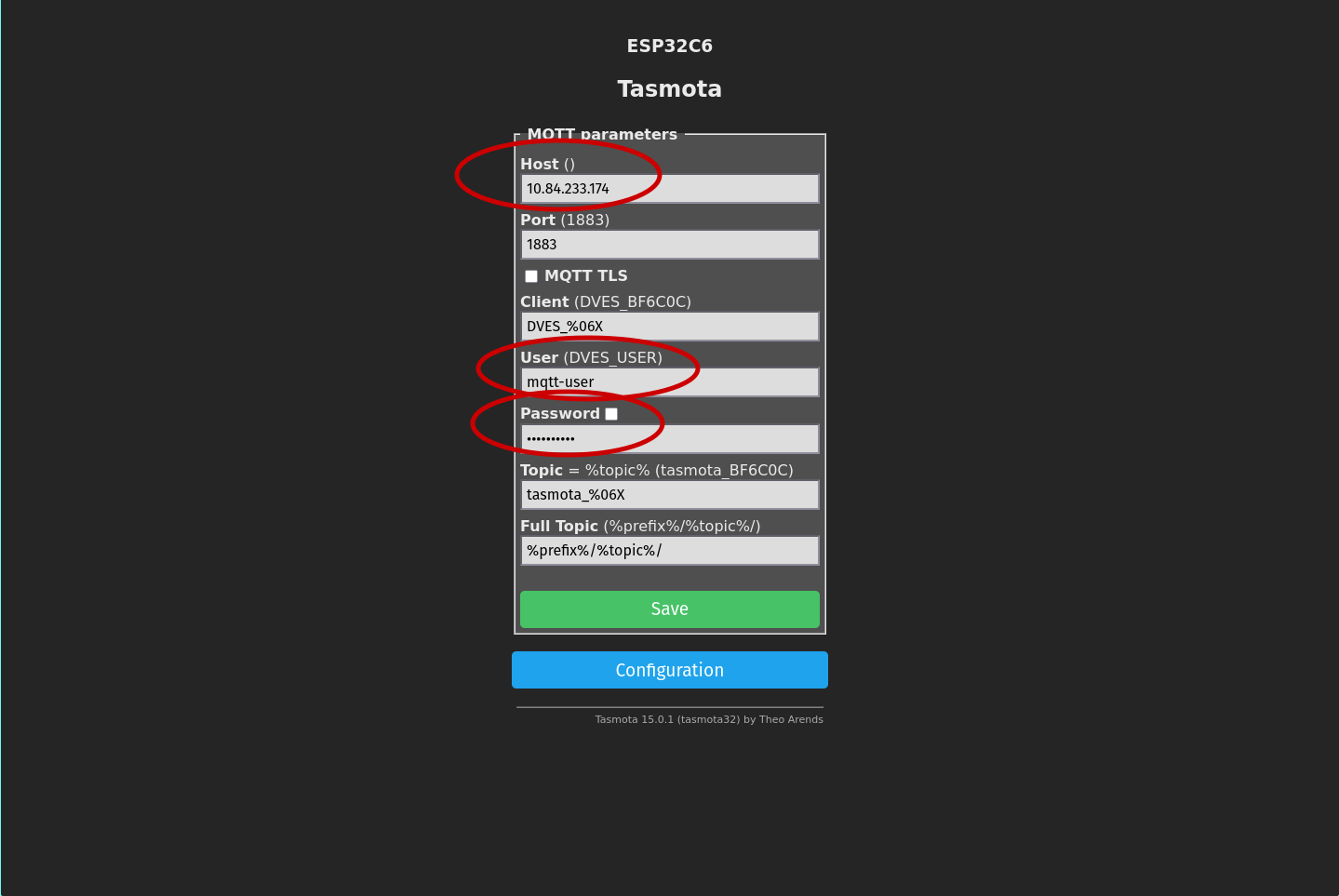 Tasmota MQTT Konfiguration