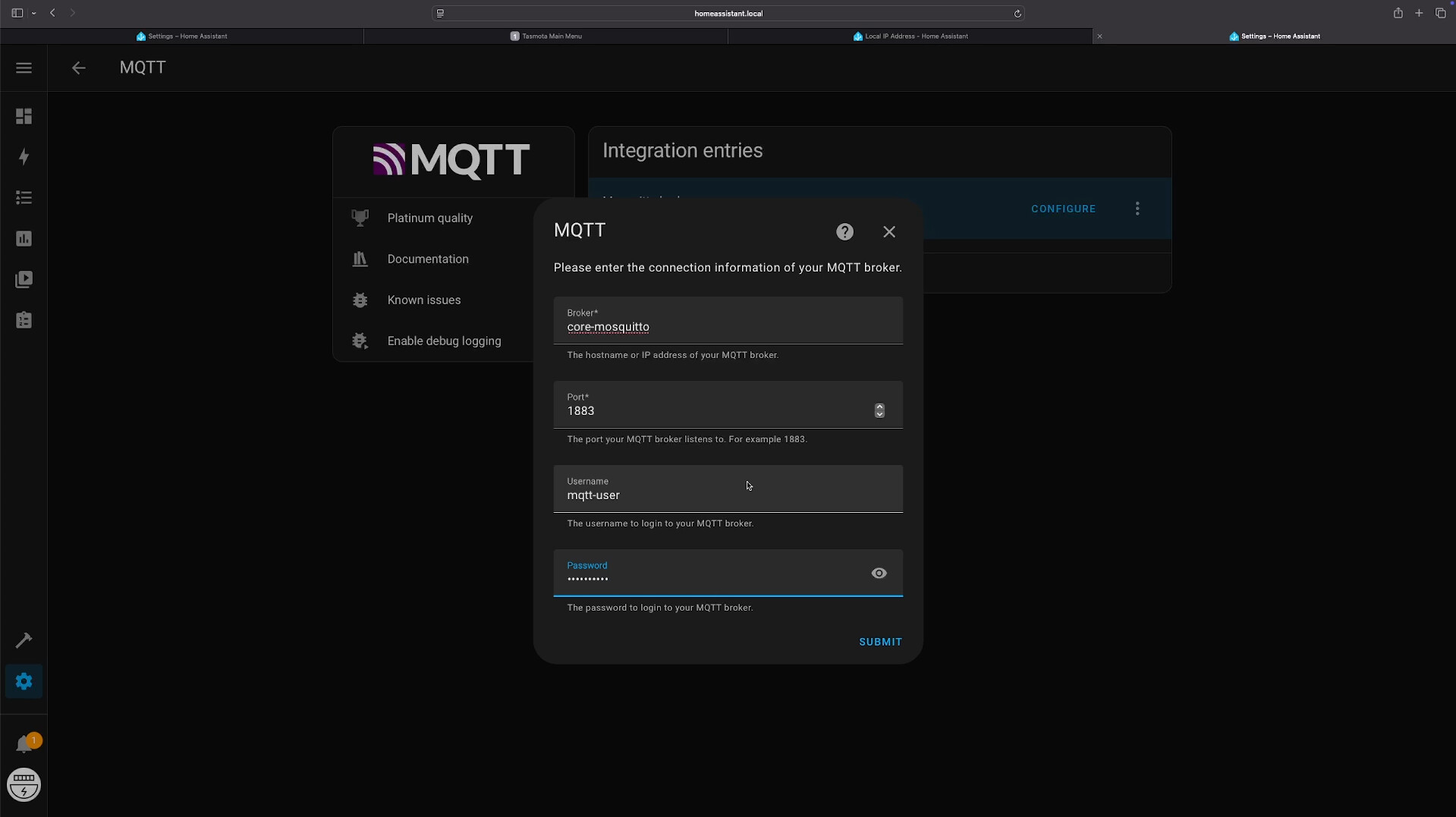 MQTT Integration Configuration