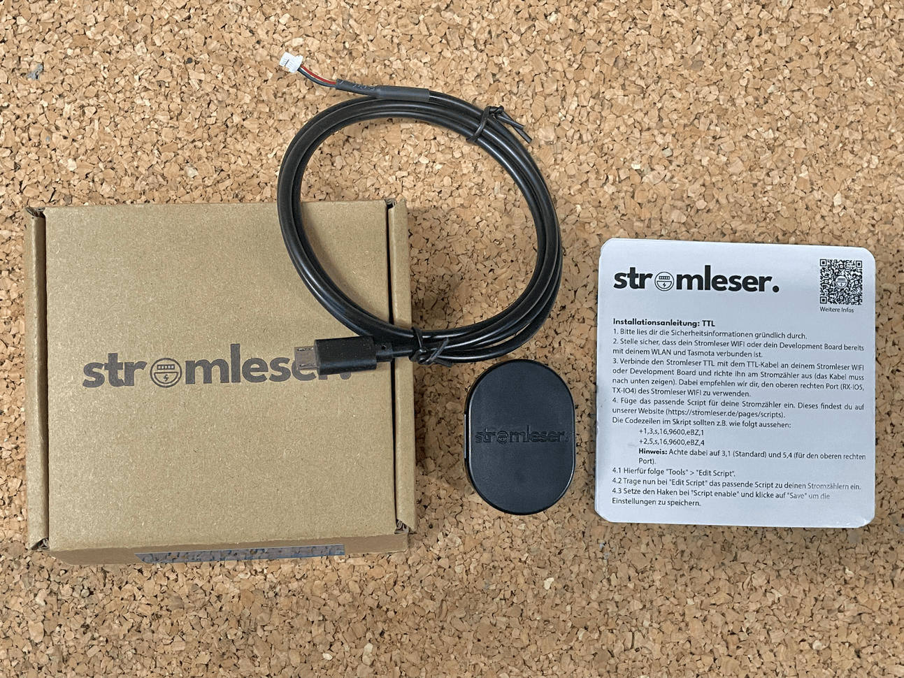 Package contents of the Stromleser TTL