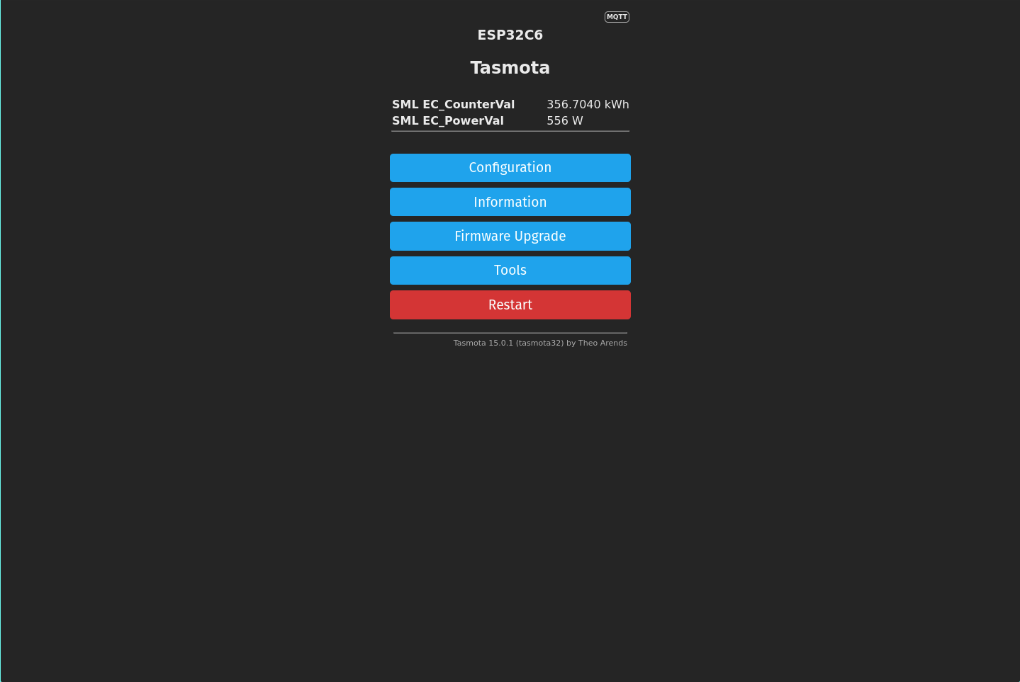 Tasmota Web Interface
